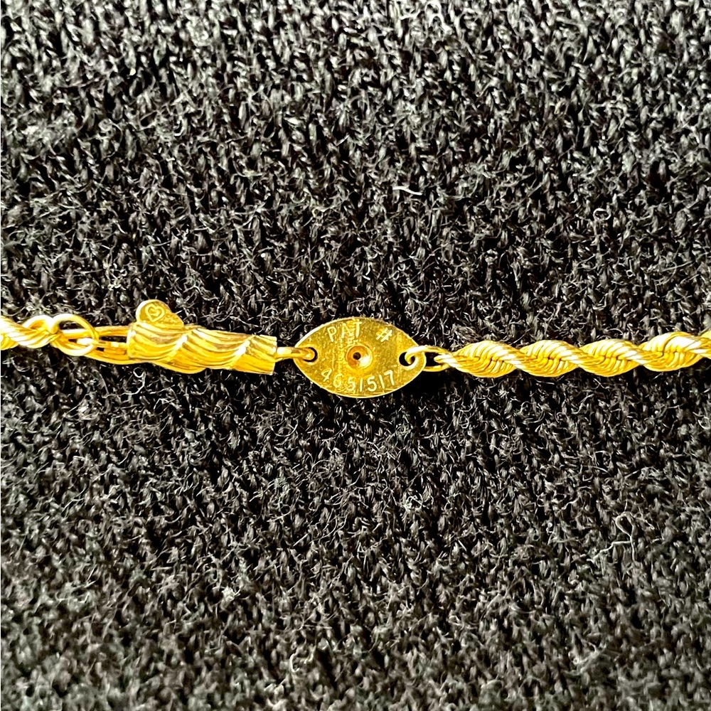 14K silk rope necklace. 18” long